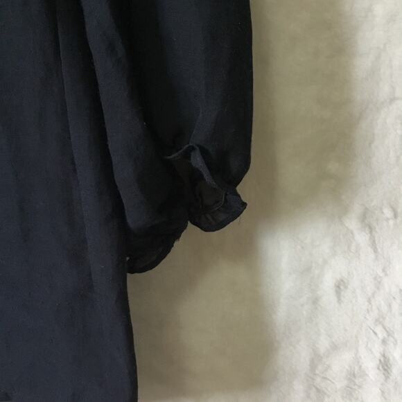 LOFT Navy Sheer Peasant Blouse - Picture 5 of 16